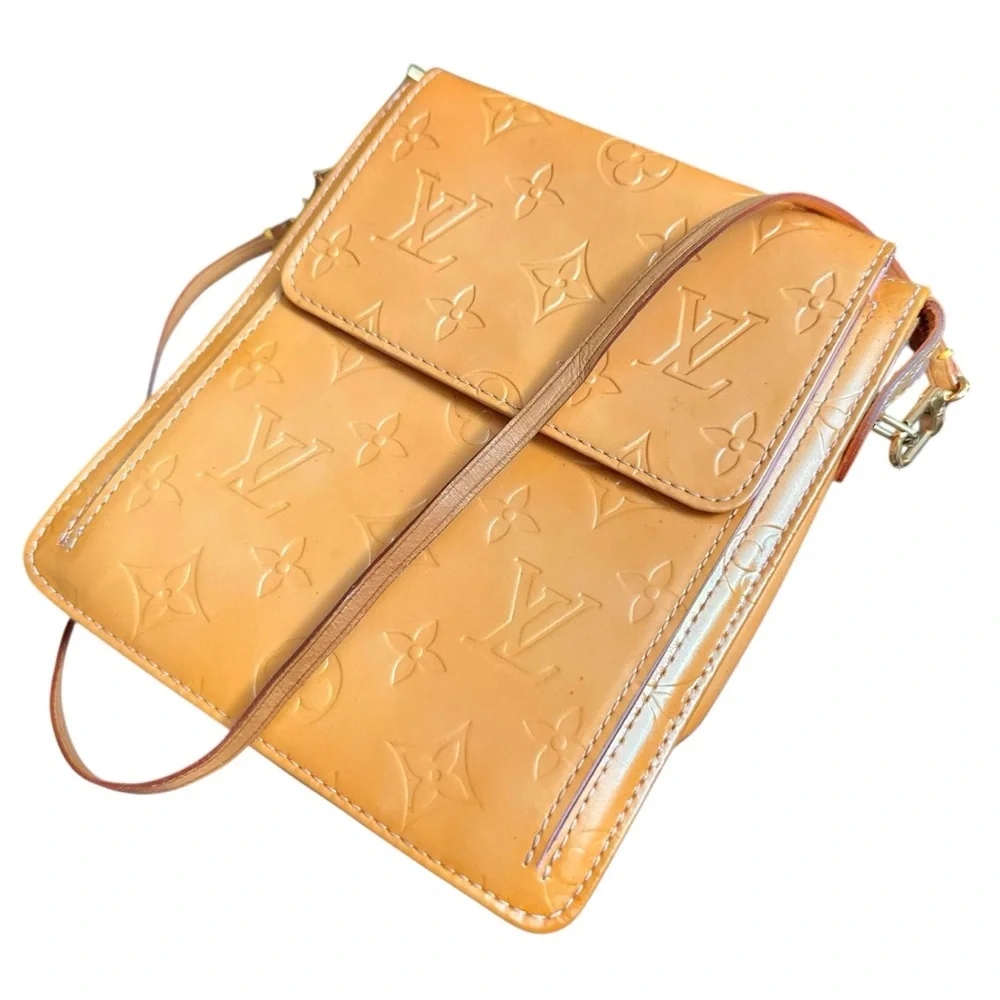 Louis Vuitton Golden Yellow Vernis Monogram & Vachetta Leather Mini Bag - Picture 3 of 16